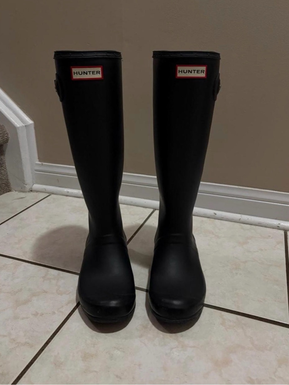 Hunter Tall Rubber Rain Boots - Black